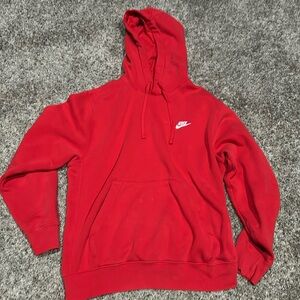 Red Nike Fleece sportswear Hoodie